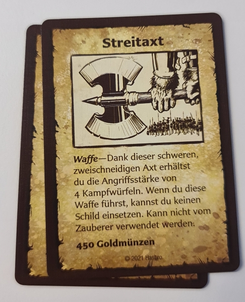 Heroquest Ausrüstungskarte Streitaxt
